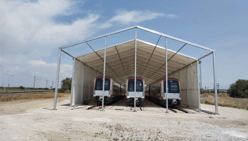 Carpas industriales para mantenimiento y fabricación de trenes