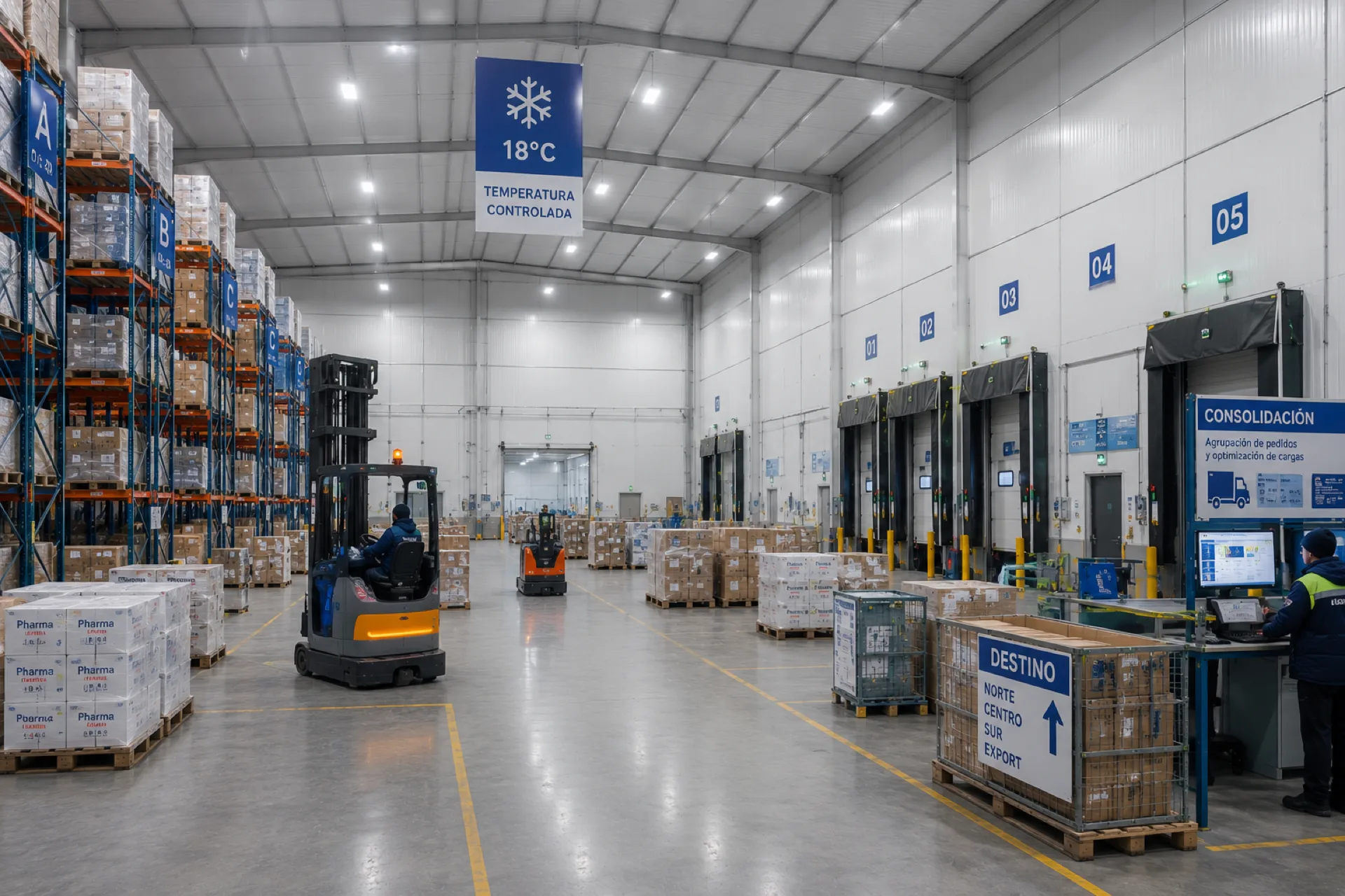Centro de consolidación desmontable con temperatura controlada