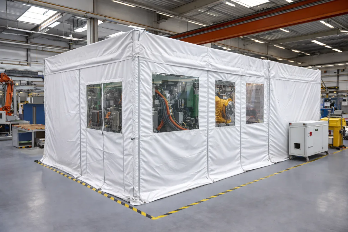Cerramiento textil para superficies y áreas industriales