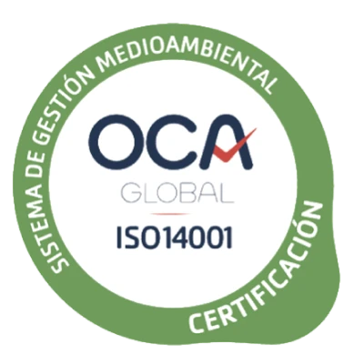 Certificado OCA Global ISO 14001 — Sistema de Gestión Medioambiental