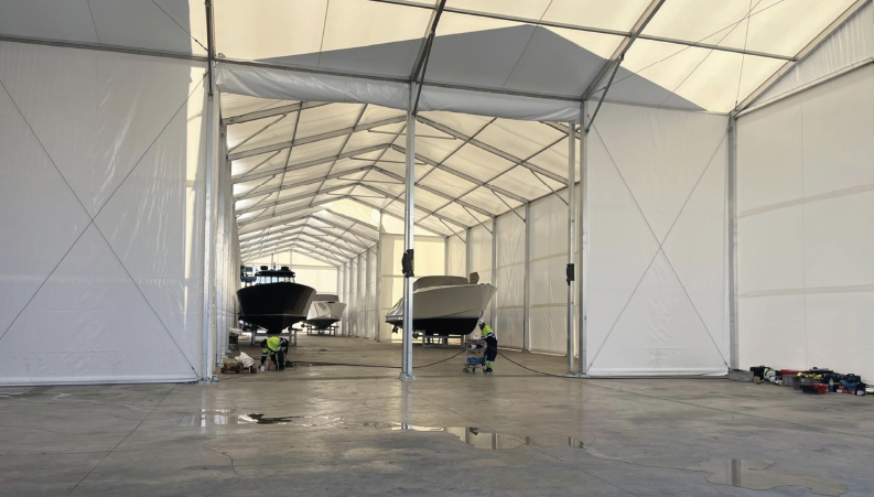 Carpa de 2.800 m² para Barcos en Alicante